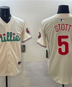 Men's Philadelphia Phillies #5 Bryson Stott Cream Phanatic Limited Stitched Jersey
