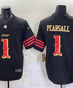 Men's San Francisco 49ers #1 Ricky Pearsall Black 2025 F.U.S.E. “Rivalries” Vapor Limited Football Stitched Jersey