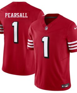 Men's San Francisco 49ers #1 Ricky Pearsall New Red 2025 F.U.S.E. Vapor Untouchable Limited Football Stitched Jersey