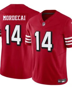 Men's San Francisco 49ers #14 Tanner Mordecai New Red 2025 F.U.S.E. Vapor Untouchable Limited Football Stitched Jersey