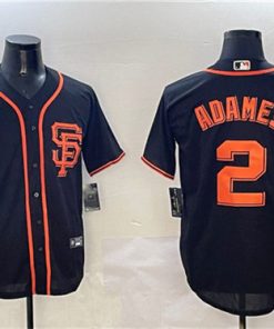 Men's San Francisco Giants #2 Willy Adames Black Cool Base Stitched Baseball Jersey