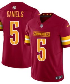 Men's Washington Commanders #5 Jayden Daniels Burgundy F.U.S.E Vapor Limited Football Stitched Jersey