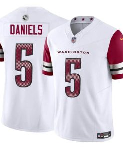 Men's Washington Commanders #5 Jayden Daniels White F.U.S.E Vapor Limited Football Stitched Jersey