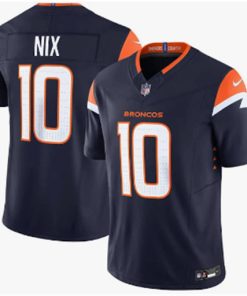 Kids Denver Broncos #10 Bo Nix Navy Vapor Limited Football Stitched Jersey