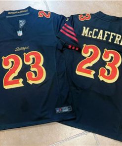 Kids San Francisco 49ers #23 Christian McCaffrey Black 2025 F.U.S.E. “Rivalries” Vapor Limited Football Stitched Jersey