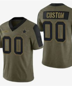 Women Custom Football D.Cowboys Olive Salute To Service Limited Jersey Football Jerseys