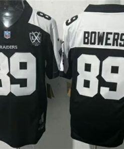 Men's Las Vegas Raiders #89 Brock Bowers Black 2024 F.U.S.E With Nevada Silver Stat Patch Football Stitched Jersey