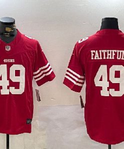 San Francisco 49ers #49 FAITHFUL Stitched Red F.U.S.E. Jersey