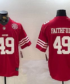 San Francisco 49ers #49 FAITHFUL Stitched Red F.U.S.E. Jersey with Patch