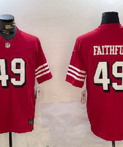 San Francisco 49ers #49 FAITHFUL Stitched Red F.U.S.E. football Jersey