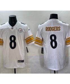 Steelers 8 Rodgers White Vapor Limited Men Jersey